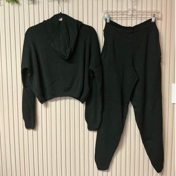 Nasty Gal Morning Meeting Knitted Hoodie + Jogger Lounge Set Women’s Size S - Picture 2 of 10